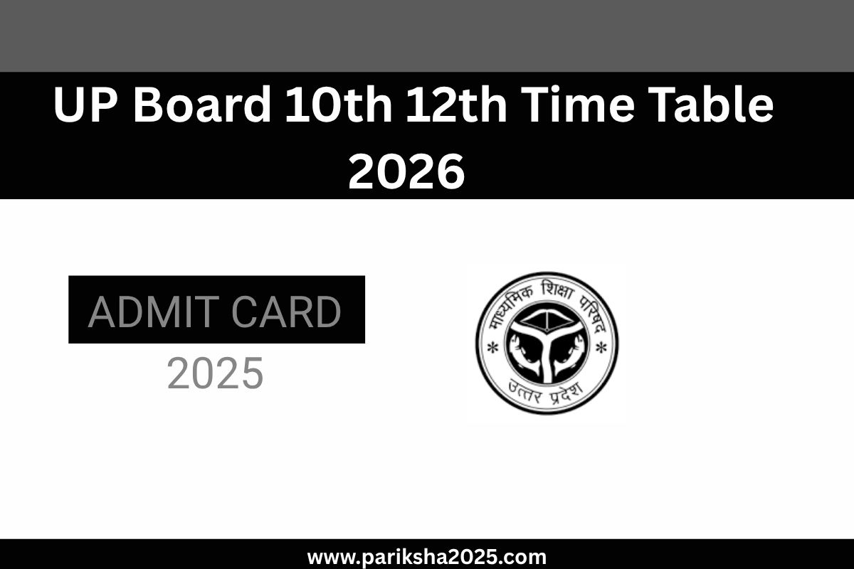 UP Board 10th 12th Time Table 2026